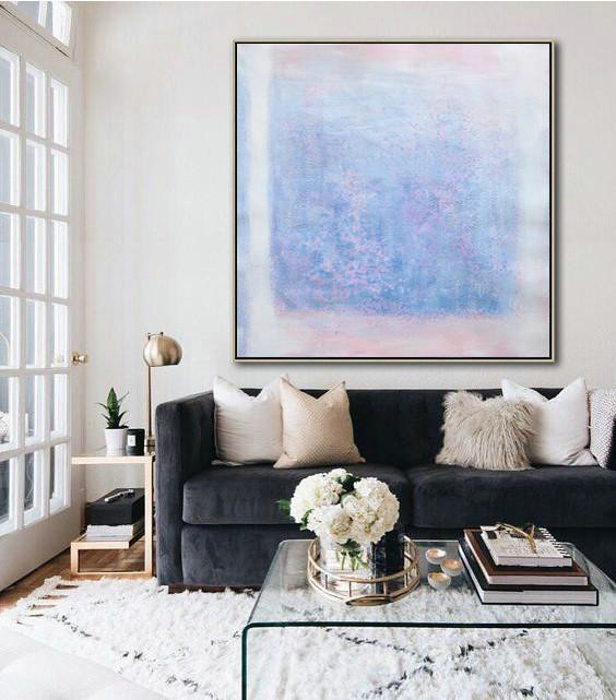 Handmade Extra Large Contemporary Painting,Oversized Contemporary Painting,Contemporary Art Wall Decor,Blue,Pink,White,Gray.etc